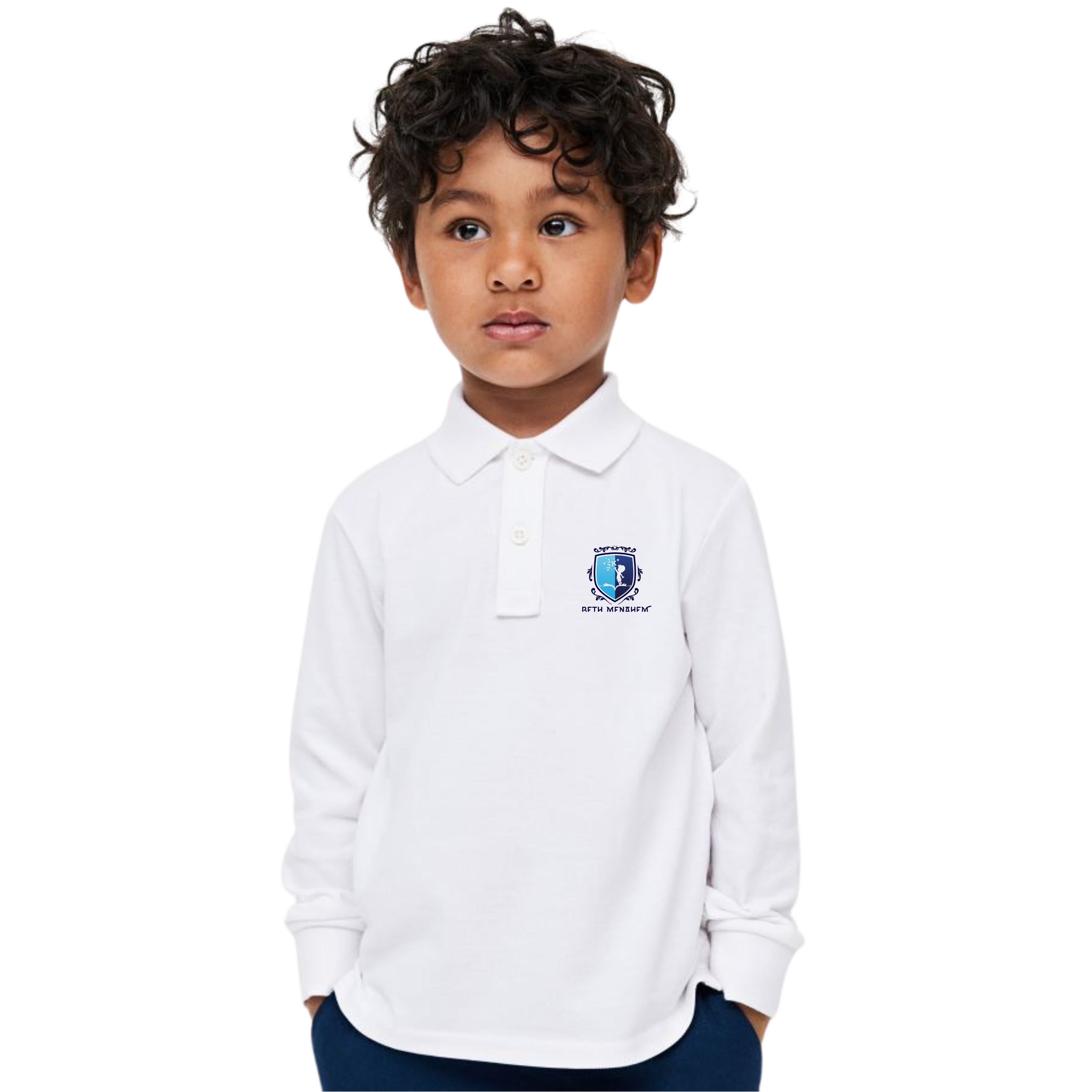 Pack de 3 Polos à Manches longues Blanc - Collège Garçon – Image 5