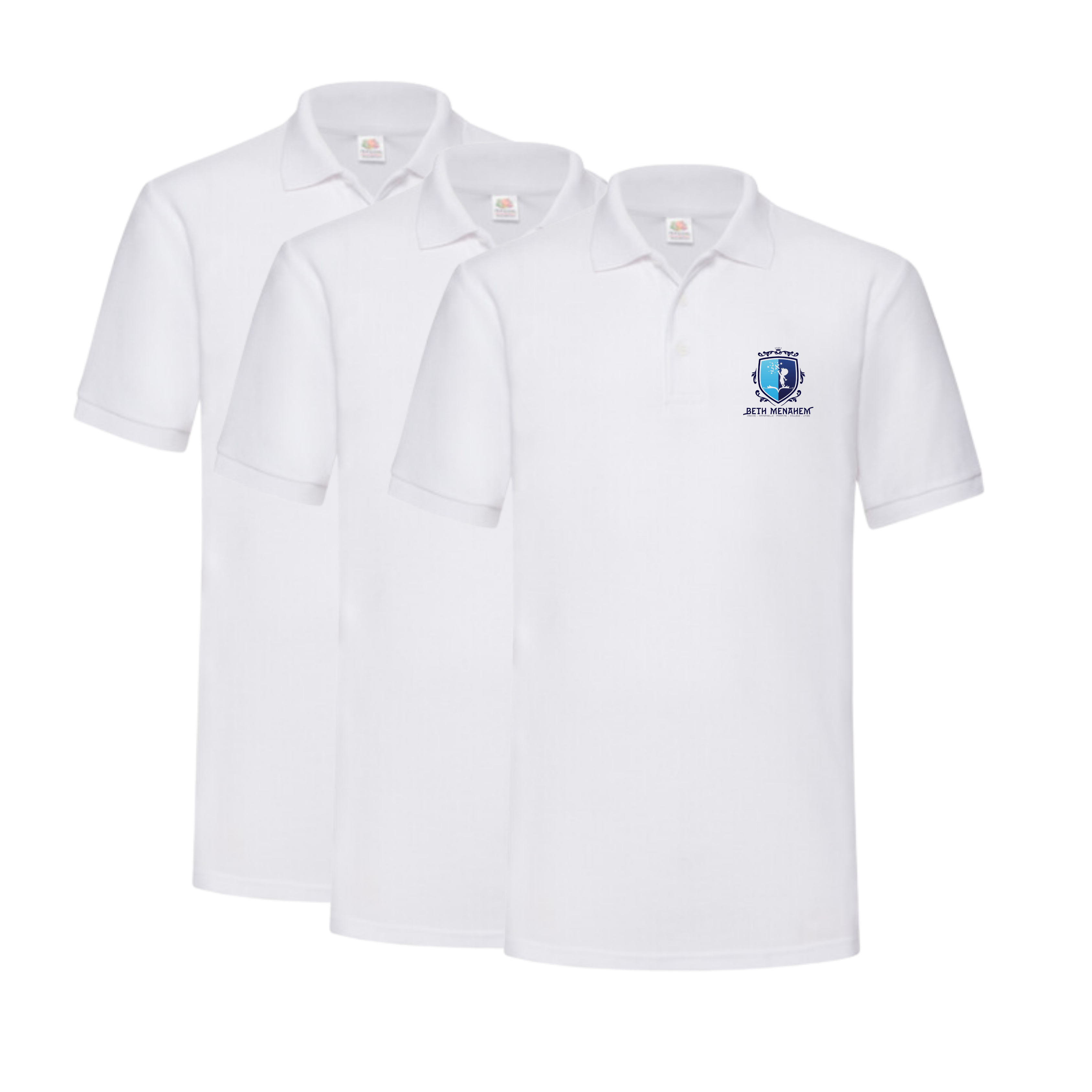 Pack de 3 Polos à Manches Courtes Blanc - Collège Garçon