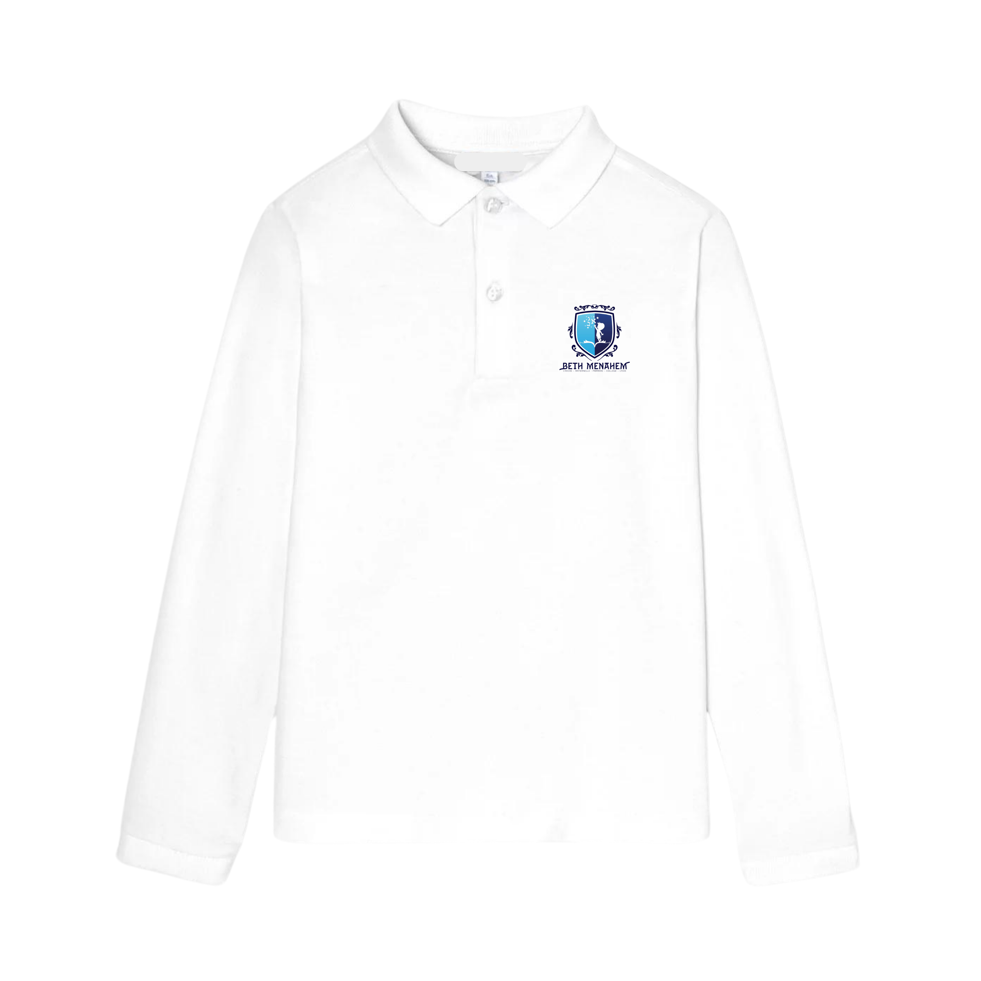 Polo à Manches longues Blanc - Collège Garçon