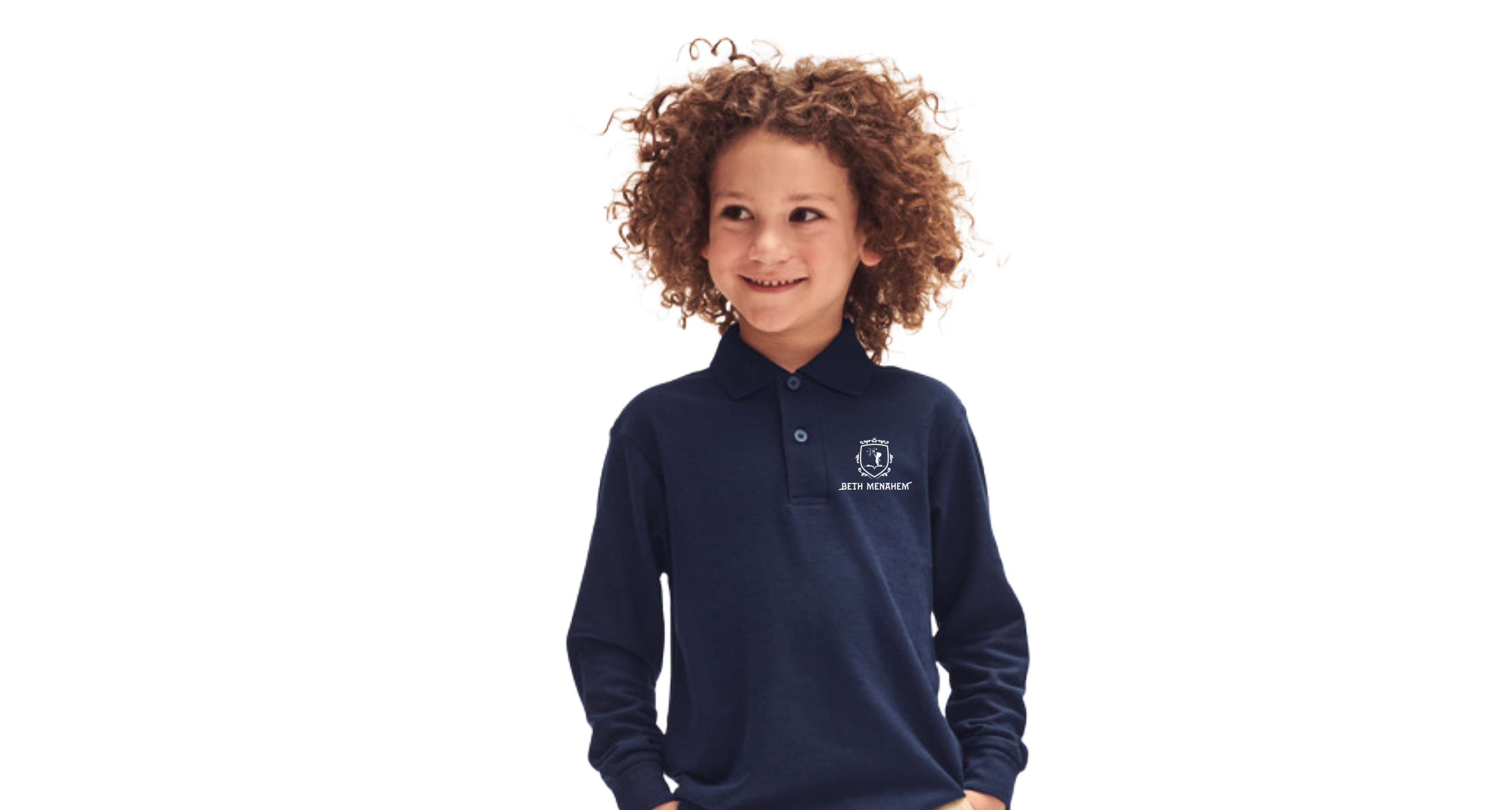 Polo à Manches longues Bleu Marine - Primaire Garçon