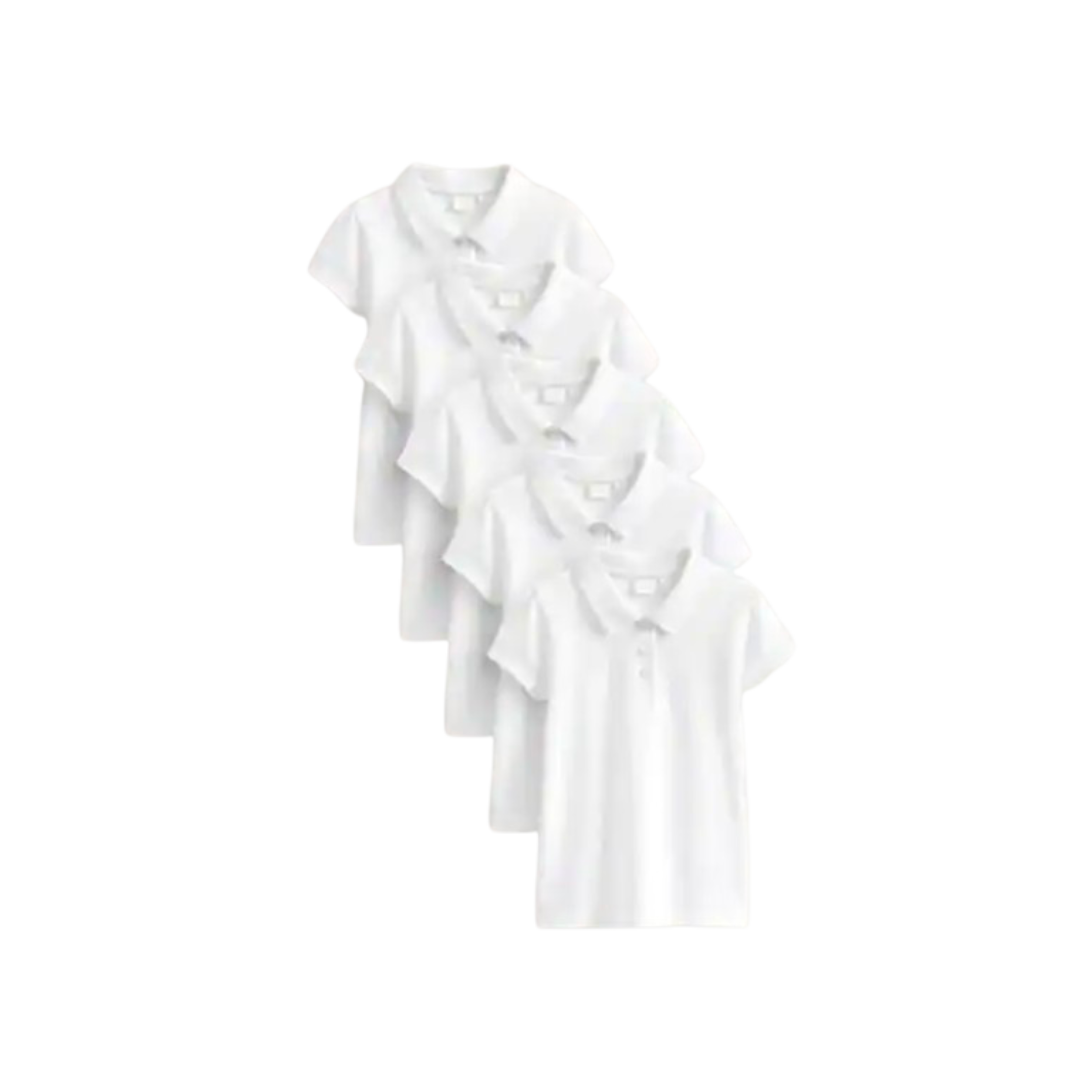 Pack de 5 Polos à Manches courtes Blanc - Primaire Fille